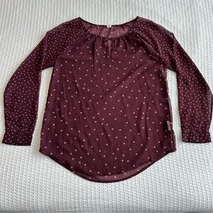 Old Navy sheer maroon printed top